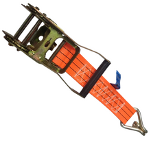 Carregar imagem no visualizador da galeria, Conjunto Cinta Com Catraca 3 Ton 9m Gancho J  Laranja
